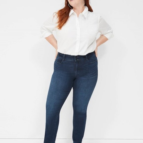 Lane Bryant Flex Magic Waistband Tighter Tummy High Rise Straight jeans 20 TALL - Picture 1 of 6